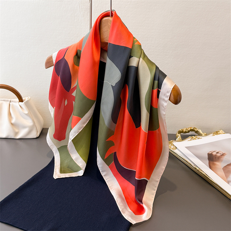 2026 새로운 여성 스퀘어 스카프 모조 실크 꽃무늬  - Silk Scarf Square 리뷰 및 가격